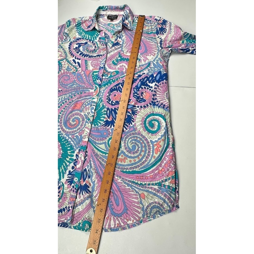 Miraclesuit X Talbots Shirt Dress Coverup Womens Medium Purple Tropical Resort - Picture 13 of 14